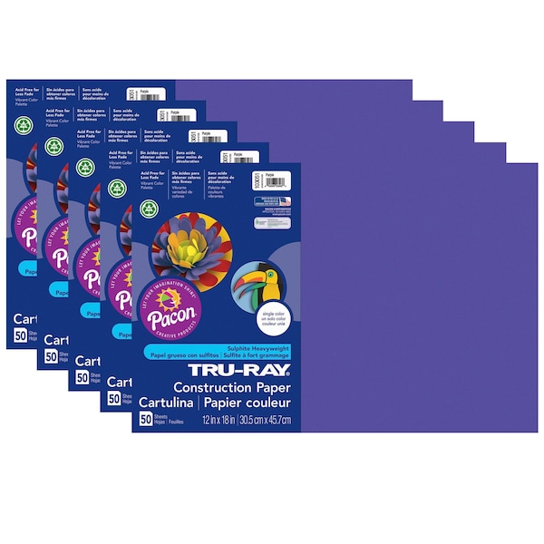Tru-Ray Construction Paper, Purple, 12x18in, PK250